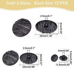 36Pcs 3 Style 1-Hole Alloy Shank Buttons&nbsp;BUTT-GA0001-02EB