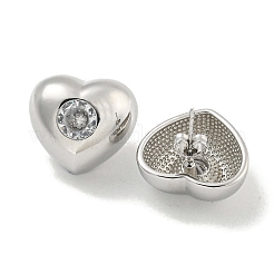 Brass Micro Pave Cubic Zirconia Stud Earrings for Women&nbsp;EJEW-E312-01D-P