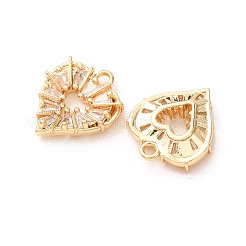 Valentine's Day Brass Micro Pave Clear Cubic Zirconia Charms&nbsp;KK-A304-24H-G