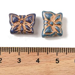 ペイントガラスビーズを焼く  ライン入り  ミックスカラー  蝶  11x14.5x6mm  穴：1.2mm&nbsp;DGLA-G004-01H