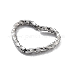 変色しない304ステンレススチール製クイックリンクコネクター  ねじれた開いた連結リング  ハート  12x14x1.4mm  内径：8x12mm&nbsp;STAS-E210-01D-P