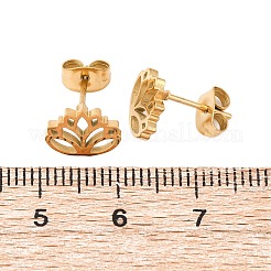 304ステンレススチールスタッドピアス  ゴールドカラー  花  9.5x7.5mm&nbsp;EJEW-I311-03B-G
