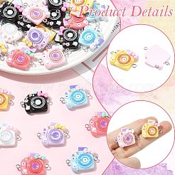 70Pcs 7 Colors Opaque Resin Bowknot Camera Connector Charms&nbsp;RESI-CJ0005-37