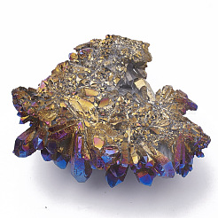 Electroplate Natural Druzy Quartz Crystal Decorations&nbsp;G-S299-114B