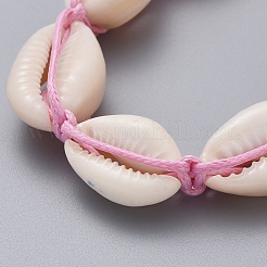 Natural Cowrie Shell Braided Beads Bracelets&nbsp;BJEW-JB05057-04