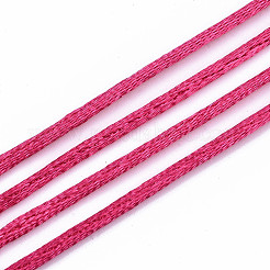 ポリエステル糸  サテンラテイルコード  濃いピンク  2mm  約10 M /バンドル&nbsp;LS-OCOR-S124-11