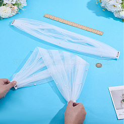 花嫁用ポリエステル製ワンショルダーショール1組  プラスチックパール付き  雪  522x125x6~9.5mm&nbsp;AJEW-ME0002-94B