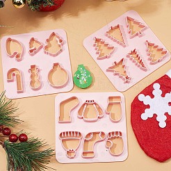 3個 3スタイル ABSプラスチック粘土カッター  クレイモデリングツール  クリスマスツリー/靴下/帽子  混合模様  10x10x1cm  内径：1.5~3.45x2.45~3.5のCM  1個/スタイル&nbsp;TOOL-GF0003-34