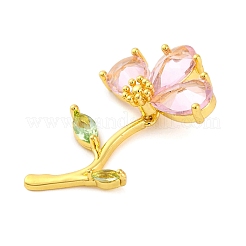 Brass Micro Pave Cubic Zirconia Pendants&nbsp;KK-A232-11G