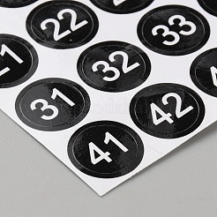 紙のステッカー  数字の模様の丸  ブラック  130x66x0.1mm&nbsp;DIY-WH20062-99A-01