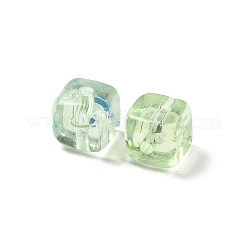 透明なアクリルビーズ  キューブ  淡緑色  6x6x6.5mm  穴：1.5mm  約1900~1945個/500g&nbsp;OACR-Z030-02E