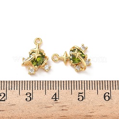 Brass Micro Pave Cubic Zirconia Pendants&nbsp;KK-D504-26C-G