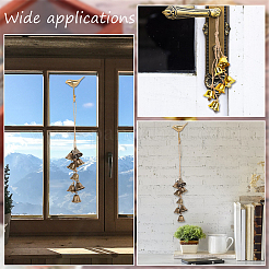 4Pcs 2 Style Iron Bell Pendant Decorations&nbsp;HJEW-OC0001-16