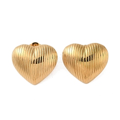 304ステンレススチールイヤリング  ハート  ゴールドカラー  22x25mm&nbsp;EJEW-O004-03G