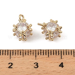 Brass Micro Pave Cubic Zirconia Pendants&nbsp;KK-K374-15G