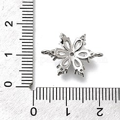 Brass Clear Cubic Zirconia Snowflake Connector Charms&nbsp;KK-Q048-19P