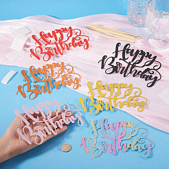 6Pcs 6 Colors Paper Cake Toppers&nbsp;FIND-TA0010-39