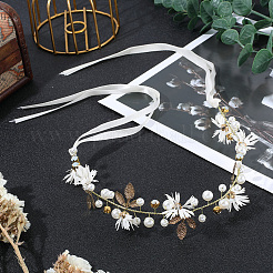 1Pc Simple Crystal Beaded Handmade Hairband for Bride Wedding Bridal Veil Hair Accessories Hair Vine&nbsp;OHAR-CY0001-22