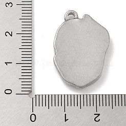 304 Stainless Steel Pendant Cabochons Settings&nbsp;STAS-D197-09P