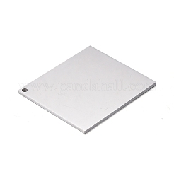 変色しない304ステンレススチールペンダント  空白タグのスタンプ  長方形  ステンレス鋼色  29x25x1mm  穴：1.2mm&nbsp;STAS-F254-05B-P