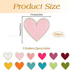 2Sets Heart Towel Cloth Computerized Embroidery Cloth Iron On/Sew On Patches&nbsp;PATC-GO0001-15