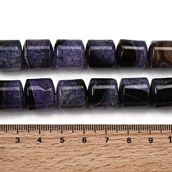 天然石瑪瑙ビーズ連売り  染め＆加熱  ドラム  パープル  14~14.5x13.5~14.5mm  穴：1~1.2mm  約28個/連  15.55