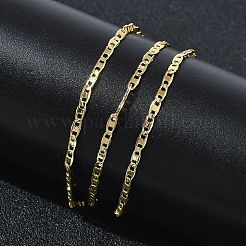 女性用2mm真鍮製アンカーチェーンネックレス  長持ちメッキ  ゴールドカラー  15.94インチ（40.5cm）&nbsp;KK-CBA2293-15G