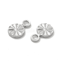 変色しない304ステンレススチールチャーム  フラットラウンドのチャーム  ステンレス鋼色  7x4.5x1mm  穴：1.2mm&nbsp;STAS-P319-30P-01