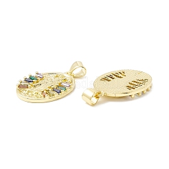 Rack Plating Brass Micro Pave Cubic Zirconia Pendants&nbsp;LS-KK-E278-05G