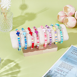 16Pcs 2Sets Polymer Clay Heishi Beaded Stretch Bracelets Sets for Women&nbsp;BJEW-GO0001-34