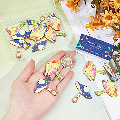 20Pcs 2 Styles Printed Wooden Pendants&nbsp;WOOD-SC0001-65