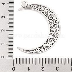合金のチベット風チャーム  カドミウムフリー＆鉛フリー  ムーン  アンティークシルバー  40x30x1.5mm  穴：2mm&nbsp;X-TIBEP-R304-001AS-LF