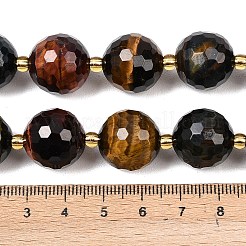 Three-Color Natural Tiger Eye Beads Strands&nbsp;G-C249-A29-16mm
