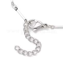 304ステンレススチール直方体リンクバーチェーンブレスレットの作り方  ステンレス鋼色  6-1/4インチ（16cm）  穴：2.5mm&nbsp;AJEW-JB01319-02