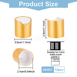 アルミ化プラスチックプレスキャップ  交換用ディスクトップ  ディスペンシング ローション ボトル クロージャー  コラム  ゴールド  28x28mm  内径：24mm&nbsp;AJEW-WH0258-583A