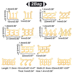 18Pcs 2 Bags 201 Stainless Steel Pendants Set&nbsp;STAS-UN0042-41G