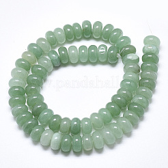 天然石グリーンアベンチュリンビーズ連売り  ロンデル  10x6mm  穴：1mm  約67個/連  15.3インチ&nbsp;G-T122-02G