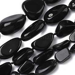 Natural Black Stone Beads Strands&nbsp;G-L650-D01-01