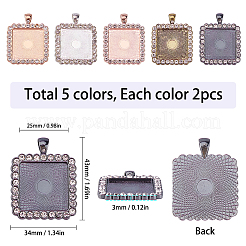 Alloy Rhinestone Pendant Cabochon Settings&nbsp;ALRI-SC0001-002