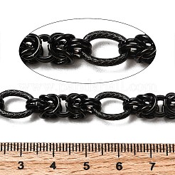 304ステンレススチールビザンチンチェーン  溶接されていない  PVD真空メッキ  長持ちメッキ  ブラック  13x8~8.5x2mm&nbsp;CHS-P007-08B