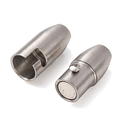 304ステンレススチールロックチューブマグネット留め具  オーバル  ステンレス鋼色  18.5x6.5x6mm  穴：3mm&nbsp;STAS-A151-02B-P