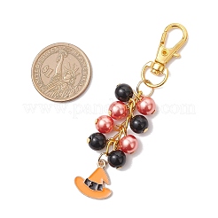 8Pcs Halloween Glass Pearl & Alloy Enamel Pendant Decorations&nbsp;HJEW-JM03685