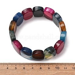 Oval Natural Banded Agate(Dyed & Heated) Beaded Stretch Bracelets for Women Men&nbsp;GG-CBA9ACE-A13