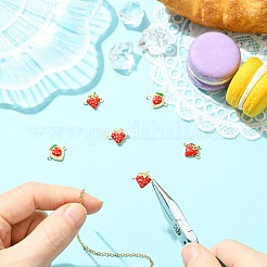 6Pcs 3 Styles Brass Micro Pave Cubic Zirconia Fruit Connector Charms&nbsp;KK-CJ0014-17