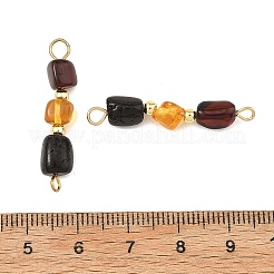 Natural Amber Connector Charm&nbsp;PALLOY-JF06013