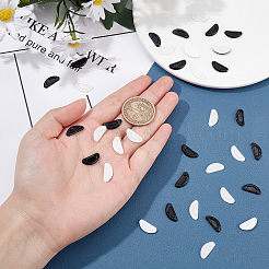 24組 2色 シリコン製 D字型眼鏡鼻パッド  メガネアクセサリー用  ミックスカラー  14.5x6x1.5mm  12ペア/カラー&nbsp;KY-GF0001-20