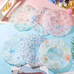 6Pcs 6 Styles PE Waterproof Shower Caps&nbsp;AJEW-TAD0001-03