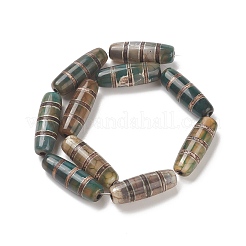 Tibetan Style Striped Pattern dZi Beads Strands&nbsp;TDZI-G012-37B