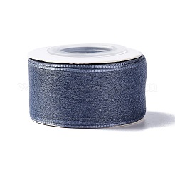 10ヤードのポリエステルシフォンリボン  DIYのジュエリーには  スチールブルー  1インチ（25.5mm）&nbsp;OCOR-C004-03F