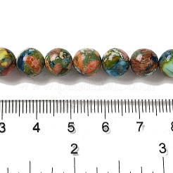 染色された天然インペリアルジャスパービーズ連売り  ラウンド  カラフル  8mm  穴：1.2mm  約46個/連  14.96''（38センチメートル）&nbsp;G-Q161-A02-03